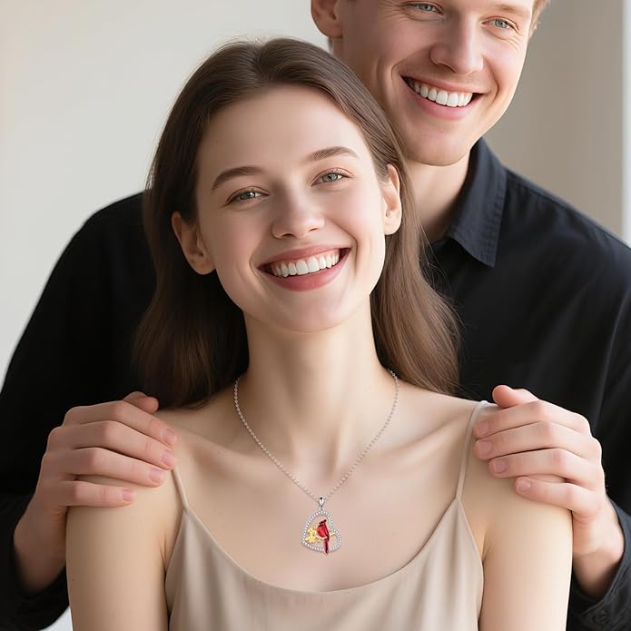 YFN 925 Sterling Silver Hummingbird/Cardinal/Cat Necklace for Women Animal Pendant with Adjustable 18"+2" Chain Jewelry Gift for Christmas, Valentine's Day, Mother's Day, Birthday-Gift Box Included
