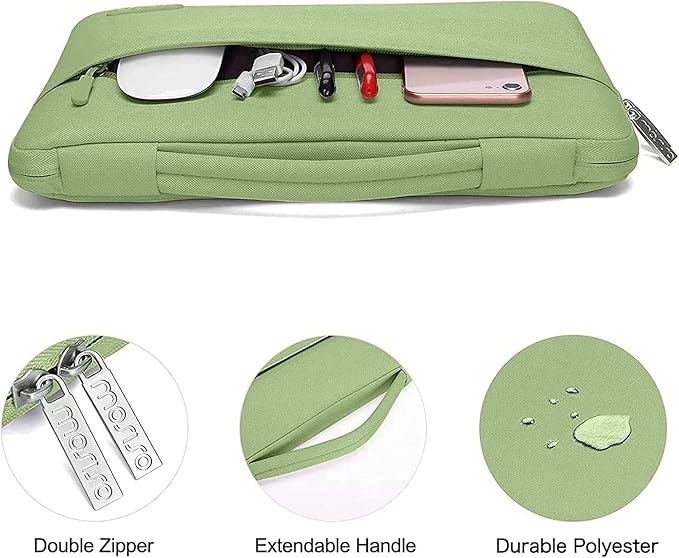 MOSISO Compatible with MacBook Air 13 inch Case 2025 2024 2023 2022 M4 A3240 M3 A3113 M2 A2681, Hard Shell&Sleeve Bag&Keyboard Skin&Webcam Cover&Screen Film for MacBook Air 13.6 inch, Chartreuse