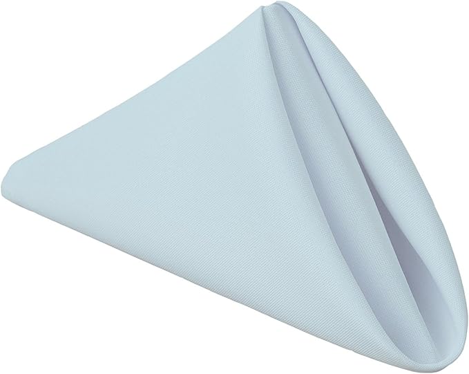 Gee Di Moda Cloth Napkins - 17 x 17 Inch Baby Blue Dinner Napkins - Set of 12 Soft & Absorbent Washable Fabric Cloth Table Napkins with Hemmed Edges for Hotel Restaurant, Holiday Parties & Wedding