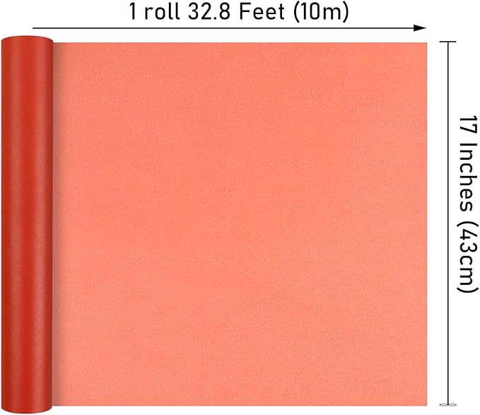 NESCCI Red Matte Wrapping Paper,Solid Color Pearly-Lustre Paper,Gift Wrapping Paper,Perfect for Wedding,Valentine's Day,Birthday, Christmas,Baby Shower,DIY Bouquet (17 Inches X 32.8 Feet)