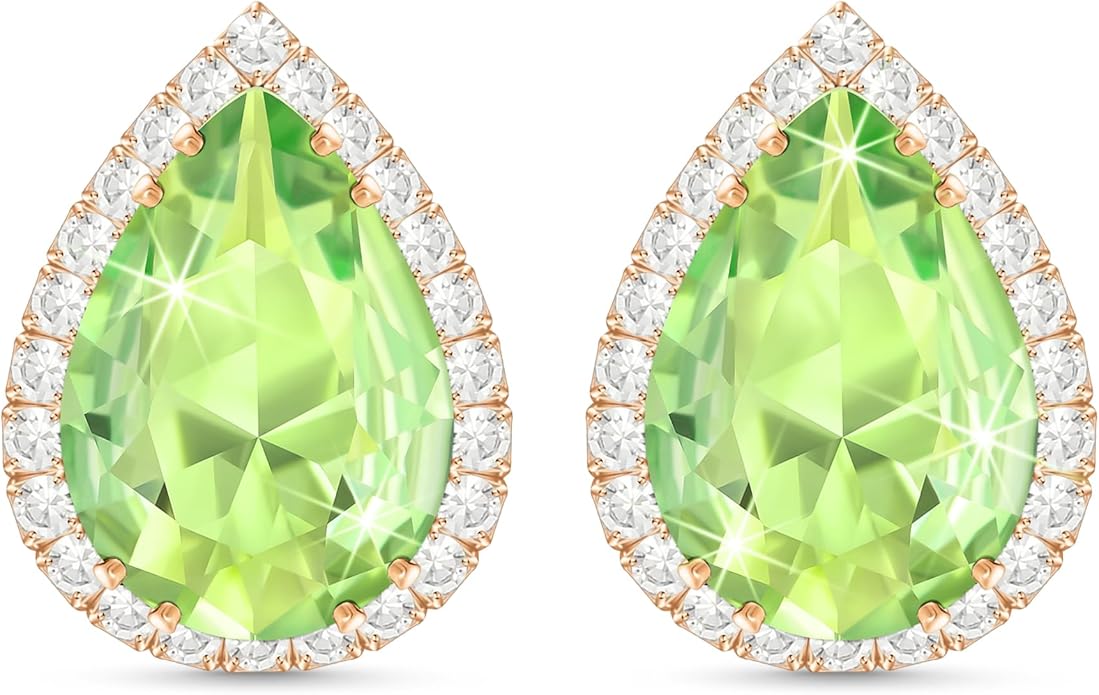 Linawe Women Stud Earrings, Teardrop Diamond Moissanite Cubic Zirconia Earrings Studs Rhinestone Jewelry Gold/Silver/Rose Gold