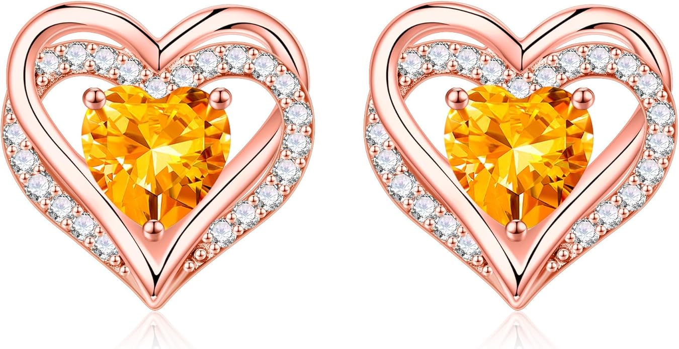 Iefil Valentine Day Gifts for Her - 925 Sterling Silver Heart Stud Earrings Birthday Gifts for Women