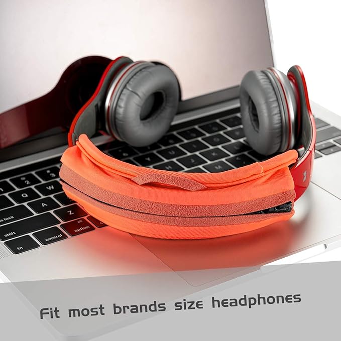 TXEsign Universal Replacement Headband Cushion Pad Cover Protector Compatible with ATH M50X, QC 35i/35ii, QC25, Solo 2/Solo 3, Studio 2/3 Headphones (Orange)