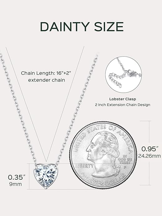 ChicSilver 925 Sterling Silver 12 Months Sparkling Round Cut Created Birthstone Pendant Necklace, 16 Inch Rolo Chain
