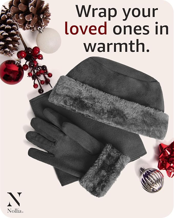 boxed-gifts Women's Warm Fleece Winter - Women's Hat and Glove Set + Hats Gloves Scarves for Women