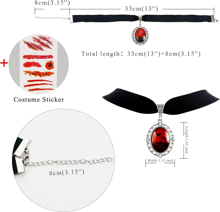 Heart Necklace Valentines Day Gifts for Her, Black Heart Choker Necklace Red Ribbon Choker Love Jewelry as New Year Gifts, Red Velvet Chocker Vintage Jewelry as Birthday Gift for Women