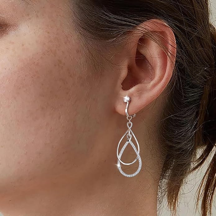 Clip on Earrings for Women Statement Drop Dangle Earrings for Women Jewelry Hypoallergenic Trendy 14K Gold/Silver Plated Earring Non Pierced Earring Jewelry Gifts Wedding Party Fashion Trendy Jewelry Gifts