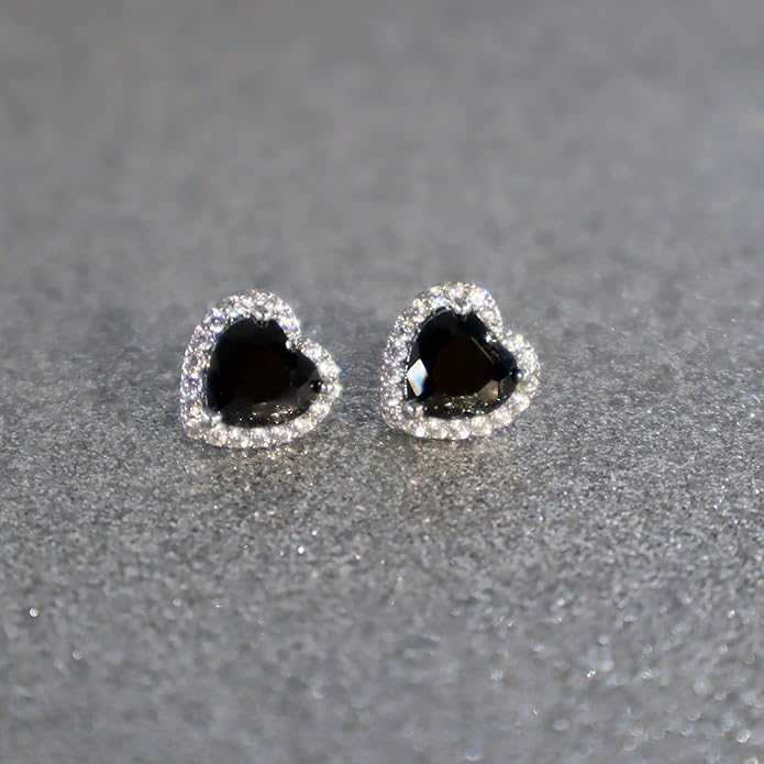 YOMELA Cubic Zirconia Earrings Studs, Halo CZ Birthstone Simulated Diamond Stud Earrings for Women