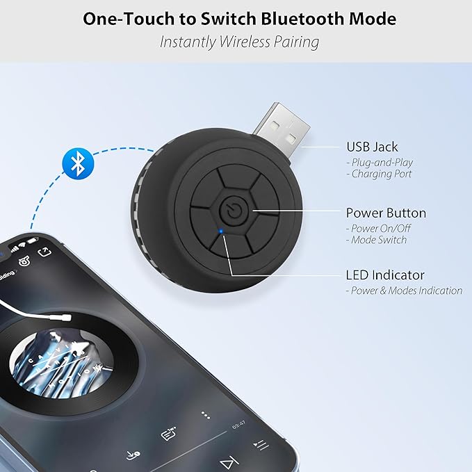 USB Mini Portable Speaker with USB Plug & Play and Bluetooth Connection, Small External Speaker for Computer/Tablet/Smartphone, Crystal Clear & Loud