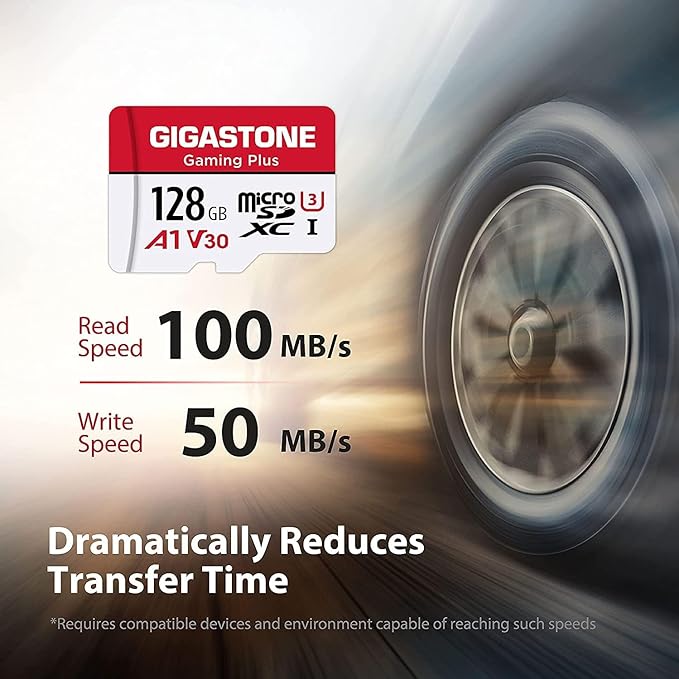GIGASTONE 128GB Micro SD Card with USB Type C Card Reader, Gaming Plus, MicroSDXC Memory Card for Nintendo-Switch 1, 4K Video Recording, UHS-I A1 U3 V30 C10, up to 100MB/s, with Adapter