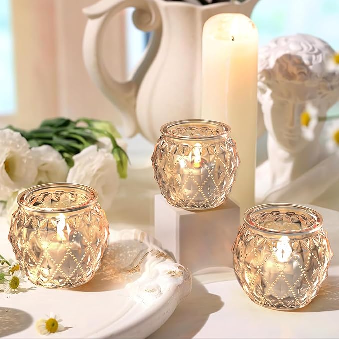 36pcs Gold Votive Candle Holders for Table Centerpiece, Glass Tea Light Candle Holder Set for Wedding Decor Home Party Decoration