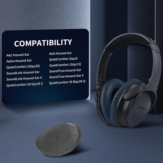 Ear Pads for Bose QC35: Durable Comfortable Noise Cancellation Replacement Cushion Earpads for Bose Quitecomfort 35 QC35 QC35 ii Headphones with Good Audio Quality
