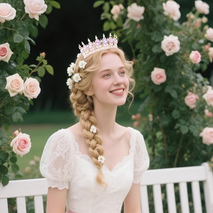Queen Crown for Women Crystal Tiara for Girl Rhinestone Wedding Headband for Bride Hair Accessories for Costume Birthday Party Prom