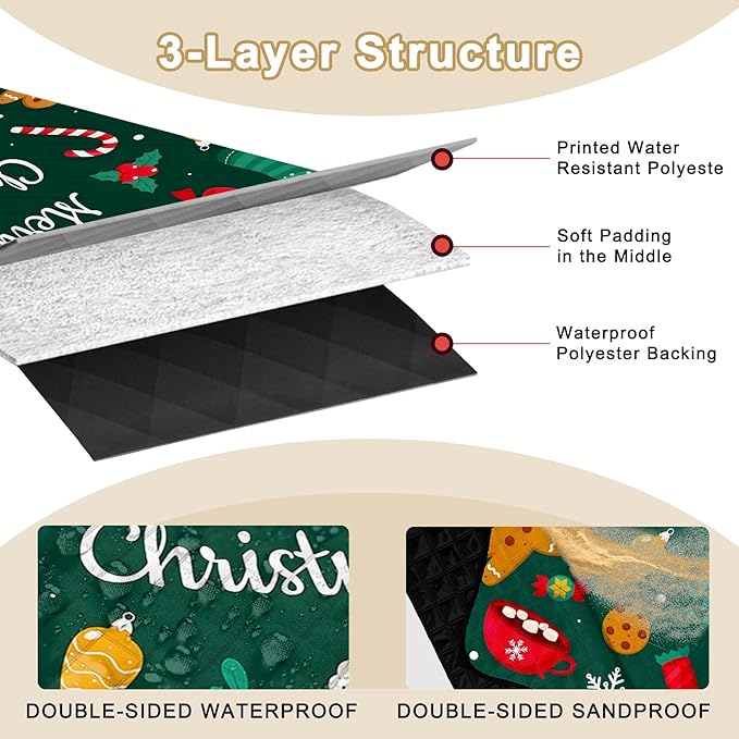 Poedist Extra Large Christmas Picnic Blanket Waterproof,80"x 80"Foldable Machine Washable Beach Blanket,Outdoor Blanket for 6-8 Adults,Suitable for Crawling,Park Beach,Camping,Hiking,Family