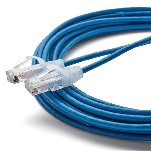 TRUECABLE Cat6 Component Rated Patch Cable, Unshielded (U/UTP), 25ft, Blue, 28AWG Solid Copper, Snagless 10G High-Speed Ethernet Cable, PoE++ 4PPoE 100W, UL Listed, RoHS-3, 1 Pack