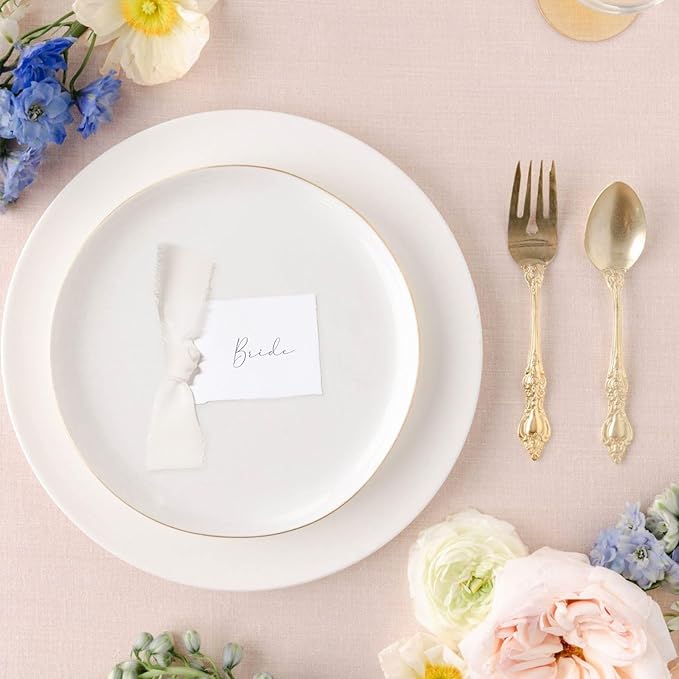Name Place Cards for Weddings, Unique Wedding Place Cards for Table Setting, Name Cards for Table Setting, Bridal Shower Table Decorations, Placecards, Bridesmaid Tags, Set of 20, BREADANDJAIM (White)