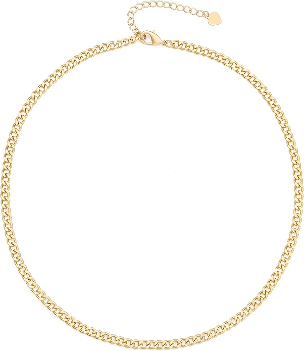 Aobei Pearl 18K Gold Plated Paperclip Chain Choker Satellite Chain Freshwater Cultured Biwa Pearl Pendant Necklace Dainty Jewelry for Women