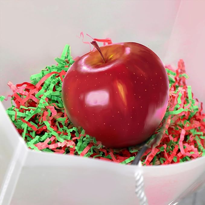 Uptotop 2LB Crinkle Cut Paper Shred Filler for Gift Wrapping Basket Filling, Birthday, Christmas, Thanksgiving, Wedding, Mother's Day, Red and Green