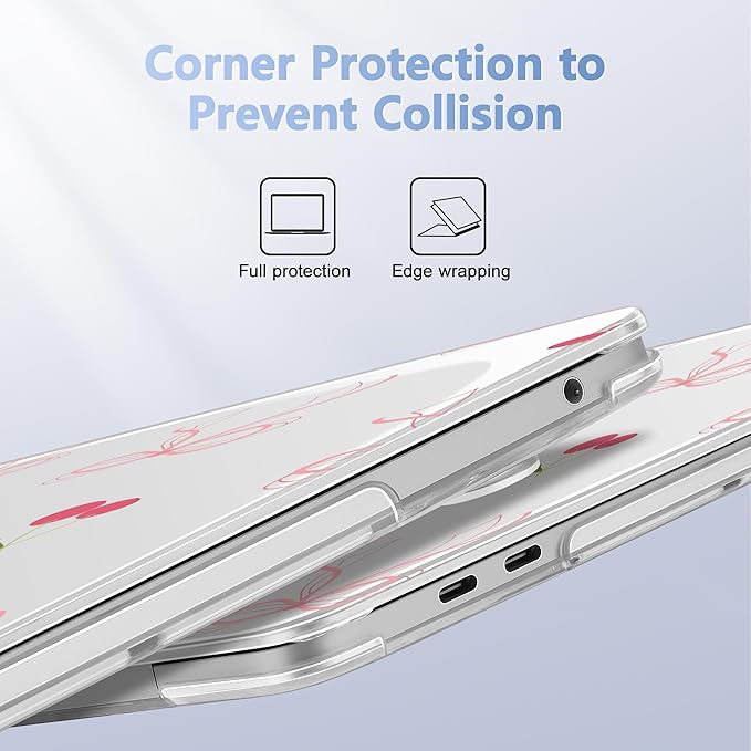 May Chen for MacBook Pro 13 inch Case 2022 2021 2020 Release A2338 M2 M1 A2289 A2251, Plastic Crystal Hard Shell Case Cover for MacBook Pro 13 inch Touch Bar Fits Touch ID, Bow