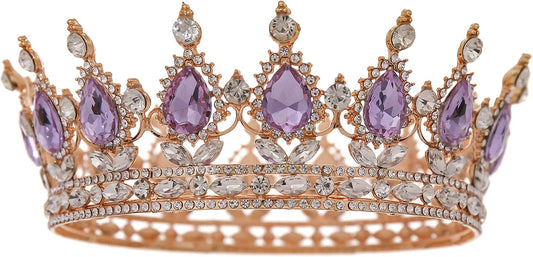 FORSEVEN Queen Crown Rhinestone Wedding Crowns and Tiaras for Women Costume Party Hair Accessories Princess Birthday Crown Crystal Bridal Crown Halloween Decorations Headband