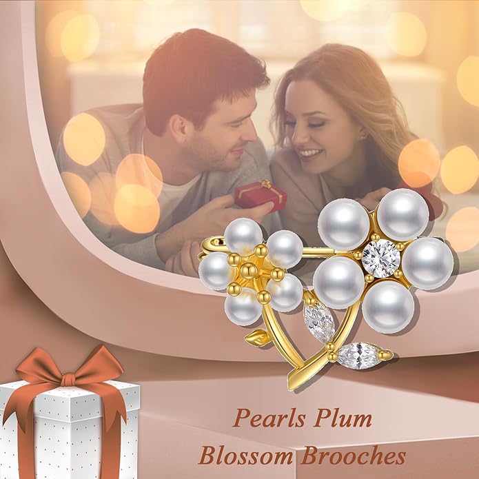 Flower Brooch Pin Rhinestones Pearl Flower Brooches Floral Pin Jewelry for Women Girls