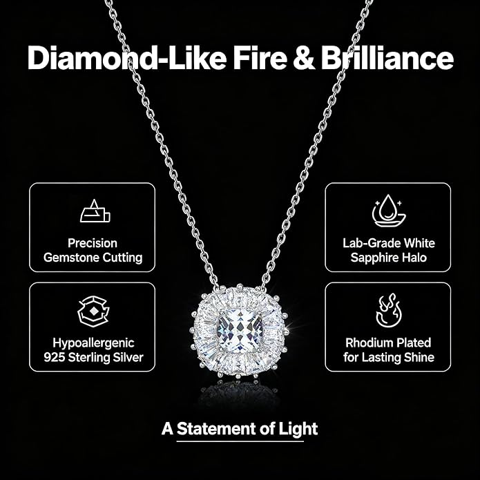 MISS MIMI Solitaire Cubic Zirconia Necklace for Women, 1–3 CT Round,Heart,Princess Cut CZ Options, Bezel or Prong Set in 925 Sterling Silver, Adjustable 16–20" Minimalist Everyday Jewelry