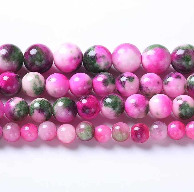 4MM 86PCS Pink Green Persian Jade Spacer Loose Beads for Jewelry Making DIY Bracelet Necklace