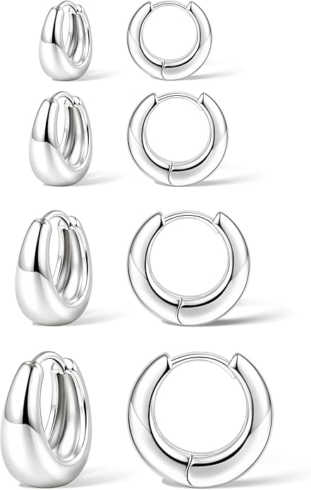 Small Gold Huggie Hoop Earrings Set for Women Men Hypoallergenic 14K Plated Stack Cartilage Earrings, Multiple Piercing Lightweight Mini Thin Cute Dainty Trendy Jewelry Set Christmas Gifts for Women