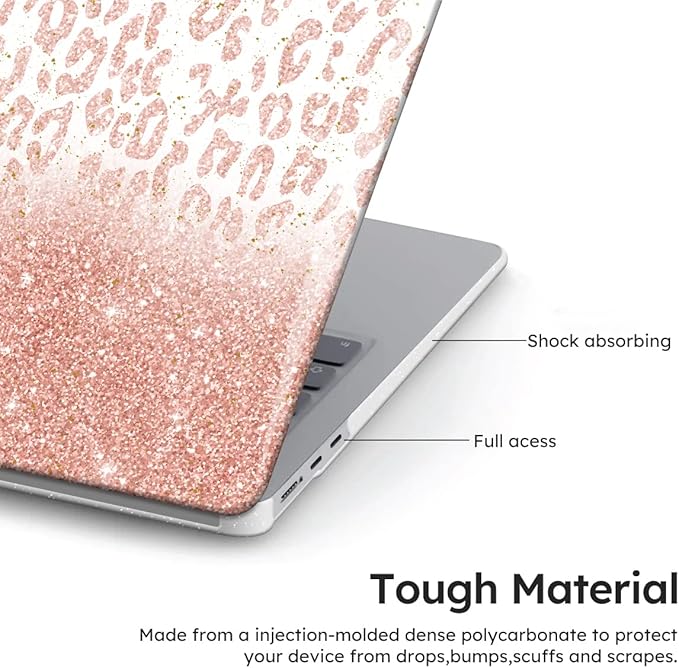 iCasso for MacBook Air 13 inch Case 2025 2024-2022 Release M4 A3240 M3 A3113 A2681 M2 with Liquid Retina Display, Hard Plastic Shell for Mac Air 13.6, Keyboard Cover&Screen Protector, Leopard Print