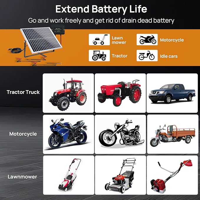 ECO-WORTHY 25W 12V Solar Battery Trickle Charger Maintainer, Waterproof Solar Panel + Adjustable Mount Bracket + Upgrade Charge Controller for 12V Batteries Cars RV Boat Motorcycle Marine