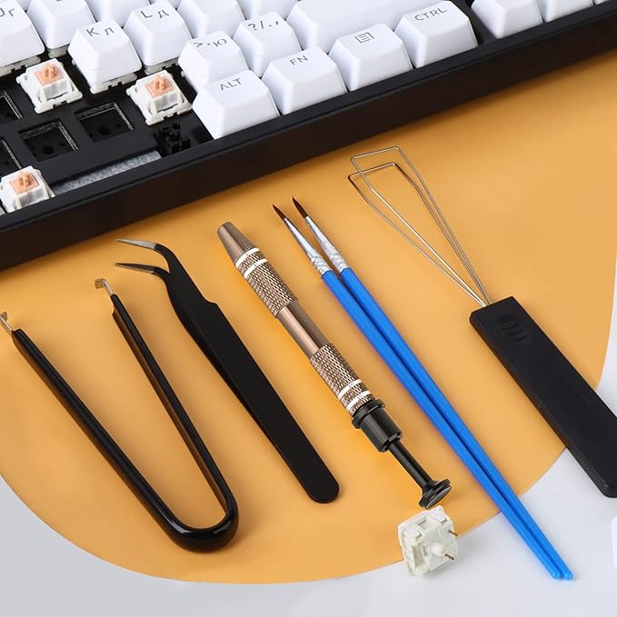 YIMAGUJRX RUNJRX Keyboard Lube Kit with Tweezers,Keycap Puller,Switch Puller,4-Claw Grabber,Lube Pen for Custom Keyboard, Keyboard Lube Tools