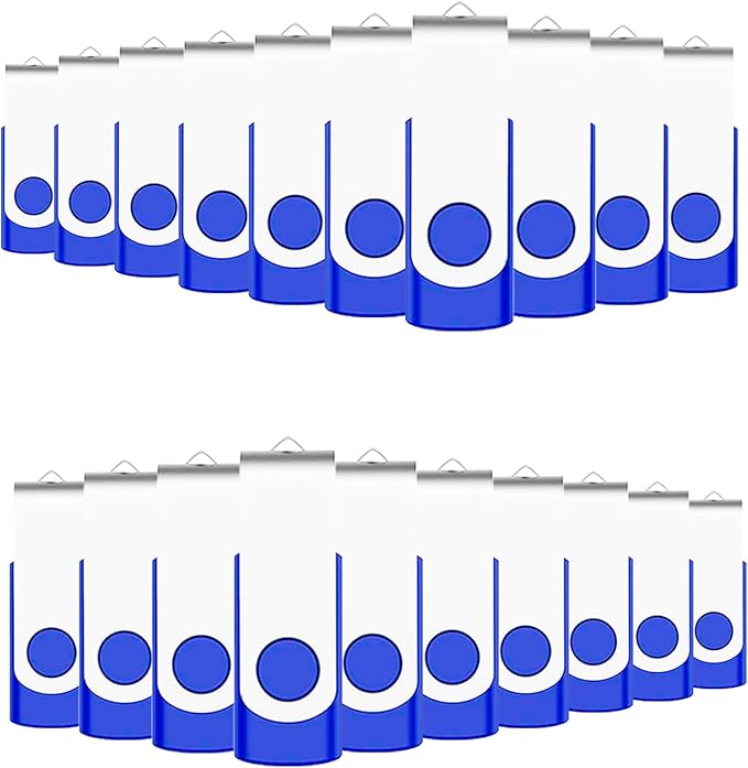 128MB Bulk Flash Drives 50 Pack, EASTBULL USB 2.0 Flash Drives Pack Thumb Drives Bulk for Storage (Blue)