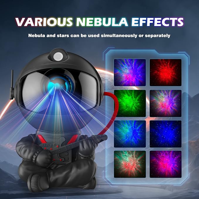 Astronaut Galaxy Projector, Star Projector Galaxy Light, Night Light for Kids, Nebula Ceiling LED Lamp, Room Decor, with Timer and Remote, Gifts for Birthdays