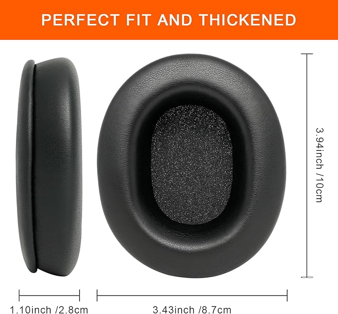 Earpads Replacement for Audio Technica M50X, GVOEARS Ear Cushions for HyperX Cloud/Alpha, for ATH M50X M40X Turtle Beach Stealth & More Headphones with Thick Foam/Soft Leather