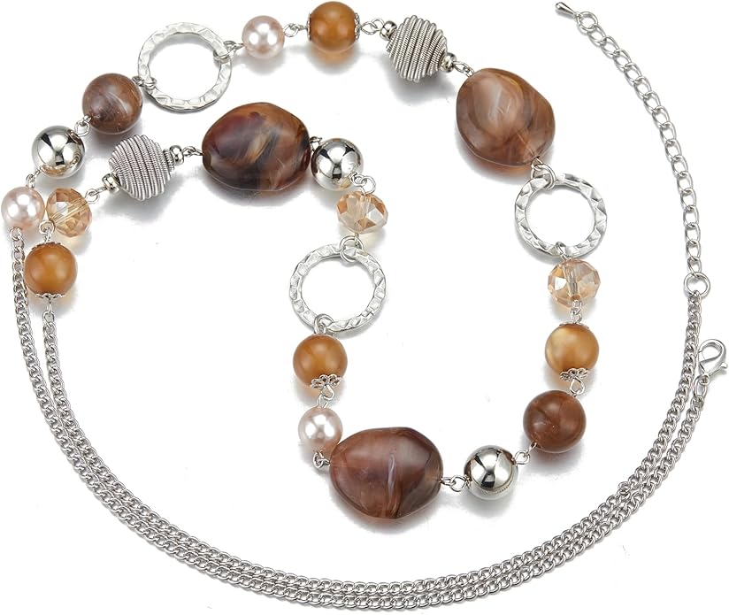 PEARL&CLUB Long Beaded Necklaces For Women - Sweater Chain Fashion Jewelry Necklace Gifts For Women