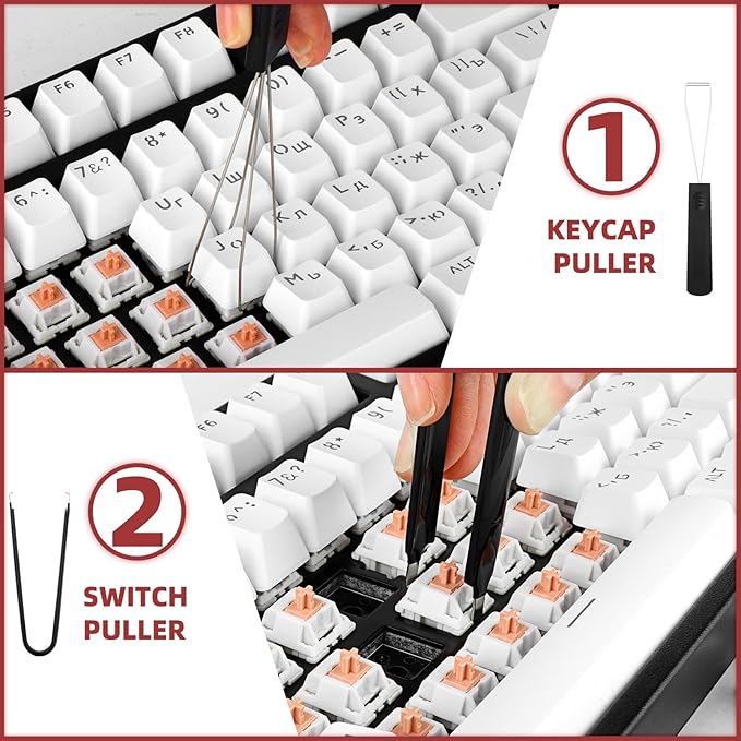 YIMAGUJRX RUNJRX Keyboard Lube Kit JRX 205G0 0.53oz/15g for Mechanical Keyboard Switch Lube, Keyboard Removal Tool with Keycap Puller,Switch Puller,Tweezers(6 Pcs)