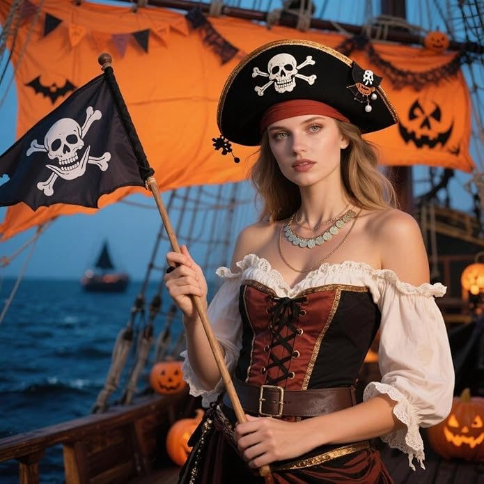 Pirate Necklace Chunky Gold Necklace for Women vintage Pirate Coin Pendant Necklace Fashion Chunky Chain Choker Necklaces Pirate Costume Women Men Jewellery