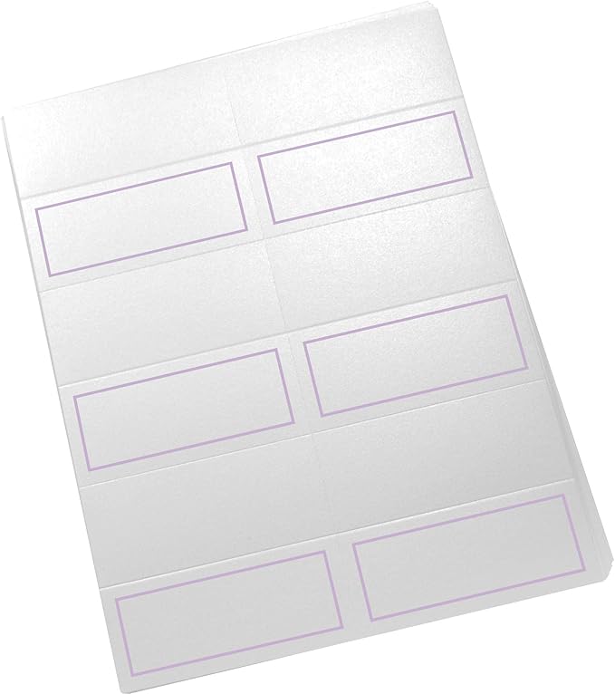 Single Line Border Printable Place Cards, Lavender (Choose Color), Set of 60 (10 Sheets), Laser & Inkjet Printers - Wedding, Party, Dinner, and Special Events - Made in the USA