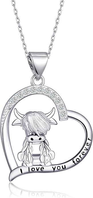 Animal Necklace Cat/Fox/Otter/Sloth/Cow/Highland Cow/Koala Necklace Cute Animal Jewelry Gifts for Women