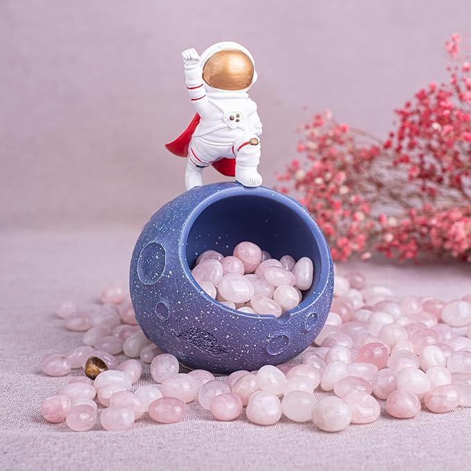 Polished Rose Quartz Crystal Set, 0.4", 128 Pcs - Handpicked Tumbled Stones and Crystals Bulk for Healing, Reiki, Meditation, Witchcraft and Home Decor