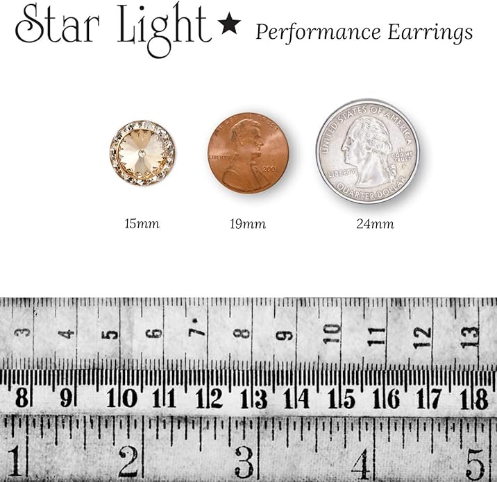 | Colorful Rhinestone Clip On Earrings for Dance, Pageant, Prom, Performance, Wedding, or Special Event