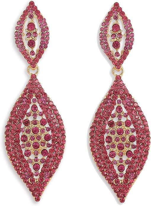 Elegant Rhinestone Dangle Earrings Crystal Wedding Bridal Long Dangling Drop Earrings Chandlier Earrings for Women Bridesmaid