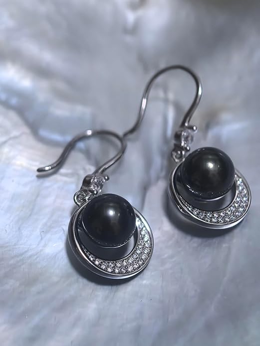 Gift for Wife -Pearl-Earrings-Gifts for Women- Wedding Birthday Anniversary-Mom Her Mothers Day Valentines Day Christmas-Sterling Silver Plated 18K Gold Pearl Dangle Earring Fine Jewelry