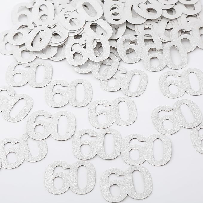 Gold Glitter 60th Bithday Confetti - Number 60 for Birthday, Anniversary Table Confetti Party Supplies, 60 Fabulous Decoration