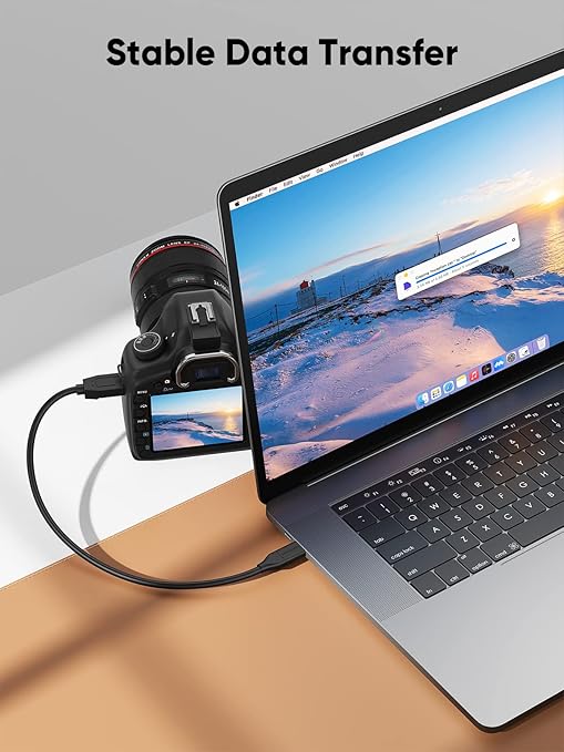 CableCreation 2FT*2 USB C to Micro B Cable,10Gbps Speed External Hard Drive Braided,USB 3.1 Type C to Micro B Work for iPhone 15/16,Seagate WD Westgate My Passport,MacBook Pro,iPad/Tablet,Black