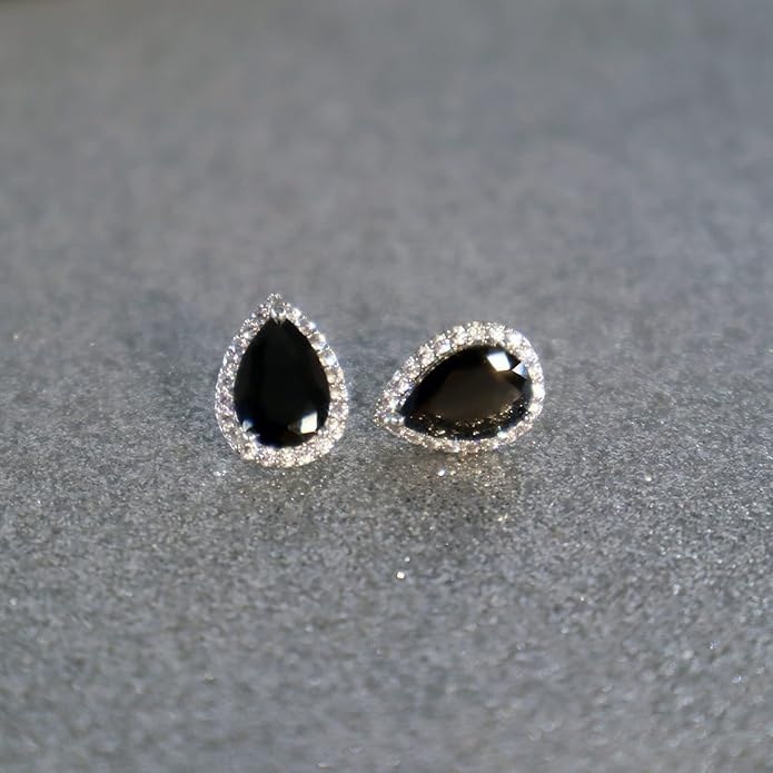 YOMELA Cubic Zirconia Earrings Studs, Halo CZ Birthstone Simulated Diamond Stud Earrings for Women
