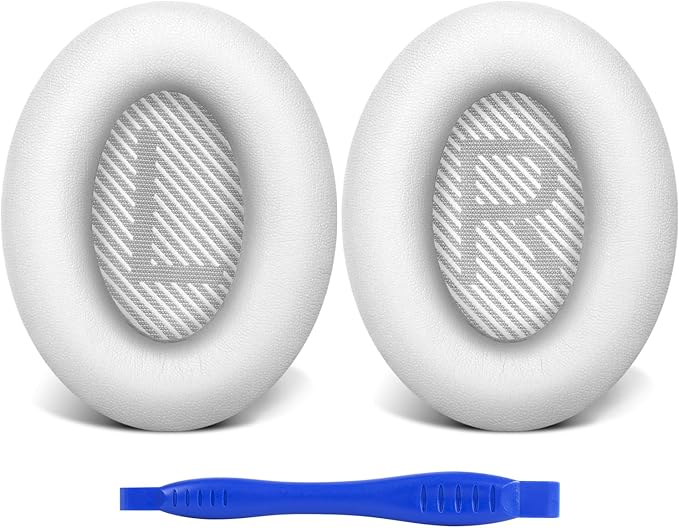 Link Dream Ear Pads for Bose Quiet Comfort 35 Soft Protein Leather Replacement Earpads Ear Cushions Ear Pad for Bose QC 35/25 / 15 QC2 / Ae2 / Ae2i / Ae2W / Sound Link/Sound True (White)