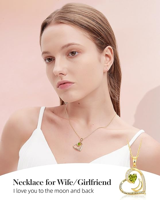 Heart Gold Necklace for Women Birthday Gifts for wife Jewelry for Wife Necklace for Girlfriend Mom Daughter Gold Jewelry for Women