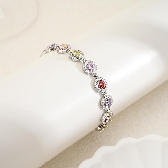 Tennis Bracelet for Women 14K Gold Plated Cubic Zirconia Bracelet,Classic Crystal Tennis Bracelet, Rhinestone Delicate Bracelet Gift for Her