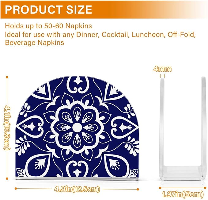 Napkin Holder, Blue Mexican Talavera Napkin Holder for Table Standing Napkin Holders for Table, Kitchen & Dining Room Decor